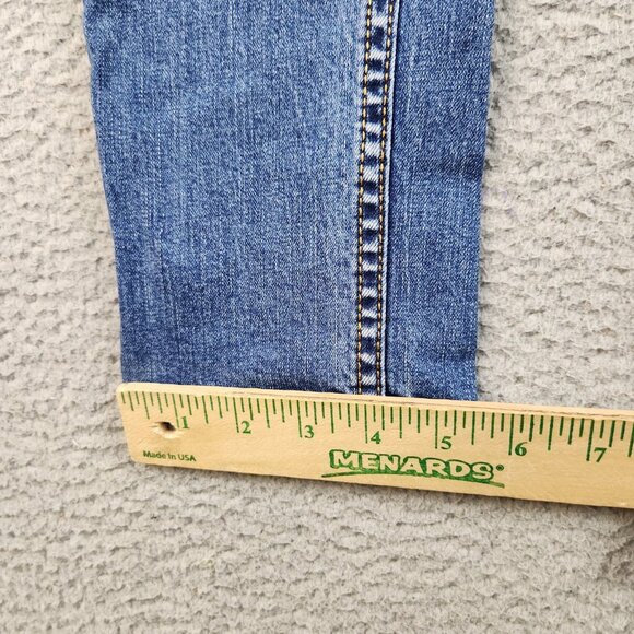 Womens Blue Denim Resalsa Skinny Ankle Jean Size 27 Stretch Faded Star Charm Zip - Picture 7 of 14